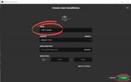 Choose a name for the installation profile, then press the "create button"
